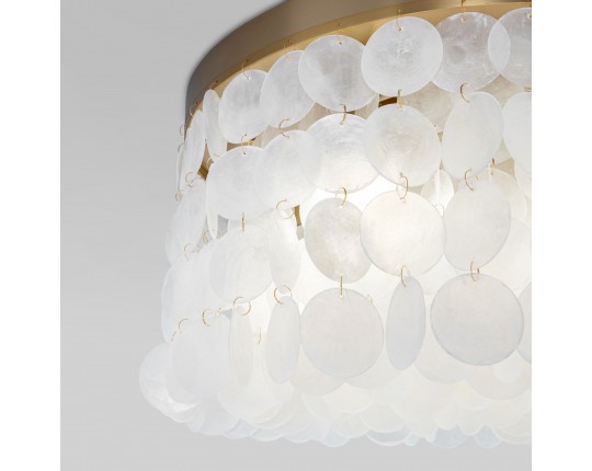 Умная потолочная люстра с перламутром Eurosvet 60084/5 латунь/перламутр Smart