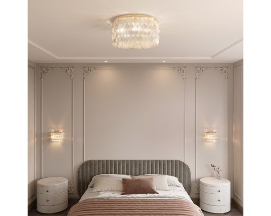 Умная потолочная люстра с перламутром Eurosvet 60084/5 латунь/перламутр Smart