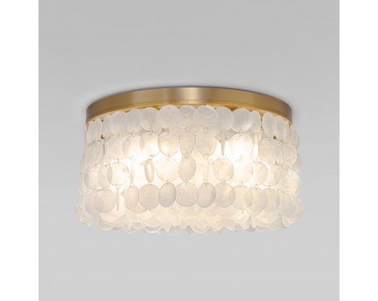 Умная потолочная люстра с перламутром Eurosvet 60084/5 латунь/перламутр Smart