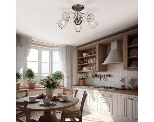 Люстра с плафонами с узором Eurosvet 30026/5 античная бронза