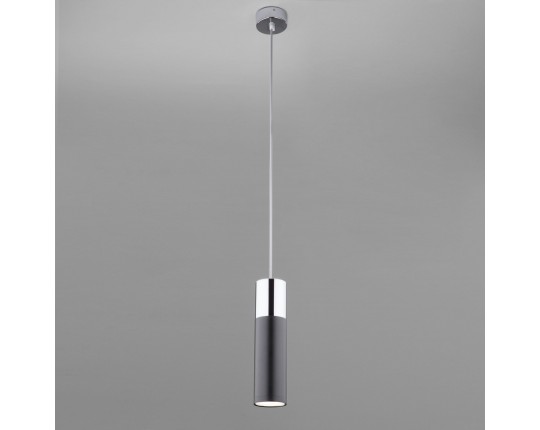 Светильник подвесной светодиодный в стиле лофт Eurosvet 50135/1 LED хром/черный