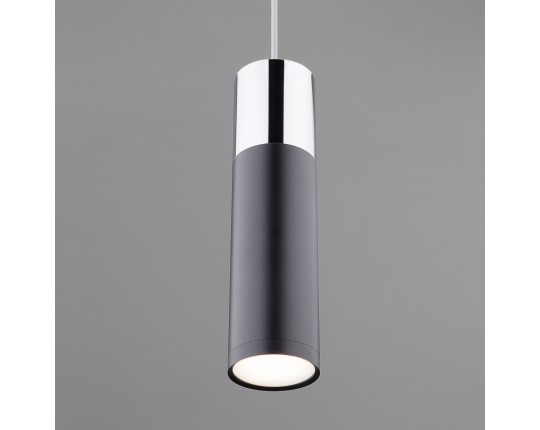 Светильник подвесной светодиодный в стиле лофт Eurosvet 50135/1 LED хром/черный