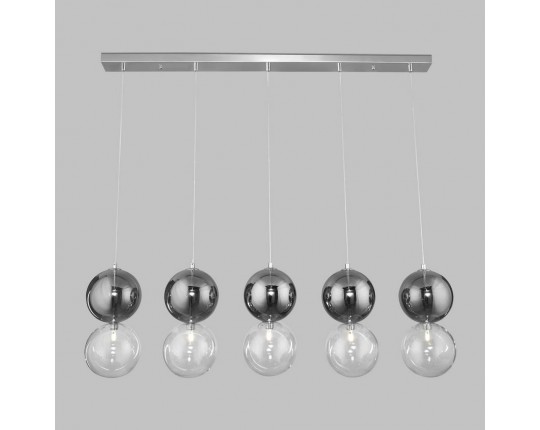 Подвесной светильник со стеклянными плафонами 50091/5 хром/дымчатый