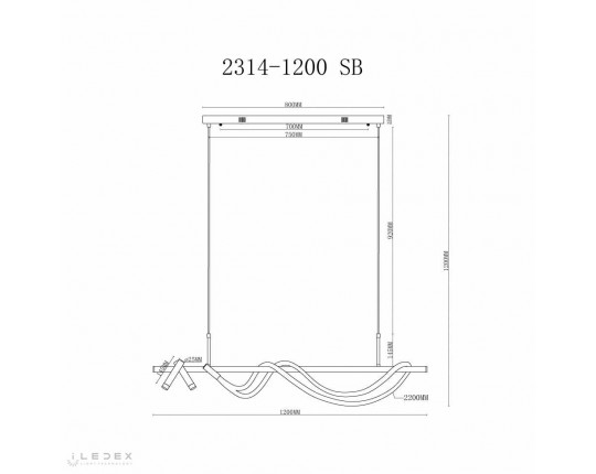 Подвесной светильник iLedex Cross 2314-1200 SB
