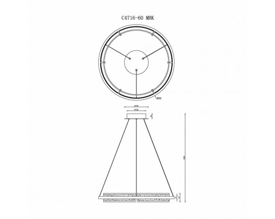 Подвесной светильник iLedex Meridian C4716-60 MBK