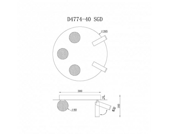 Потолочная светодиодная люстра iLedex Telescope D4774-40 SGD