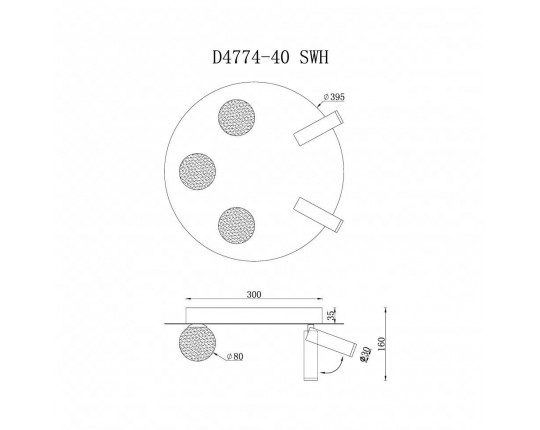 Потолочная светодиодная люстра iLedex Telescope D4774-40 SWH