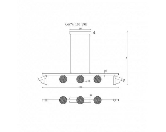Подвесная светодиодная люстра iLedex Telescope C4774-100 SWH