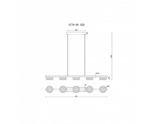 Подвесная светодиодная люстра iLedex Link 4778-90 MBK+SGD