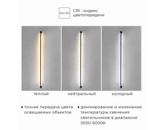 Светильник светодиодный Ø12мм длина 500мм 24В 5Вт осветительной системы THIN&SMART, Белый IL.0060.5000-500-WH