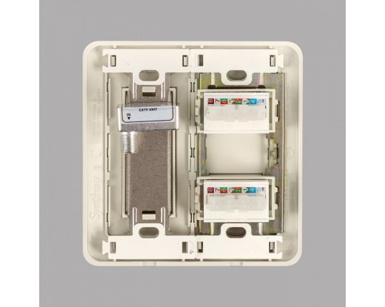 Комбинация: Розетка TF.1+CAT5+TV. Бежевый WST 5753