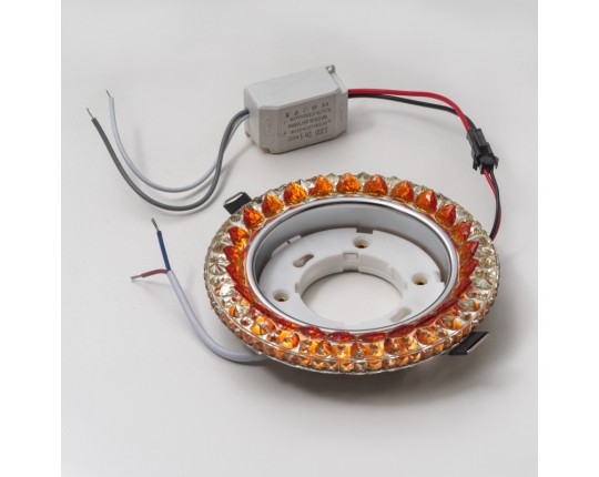 Светильник GX53+LED 4W 4000K, встраиваемый ПОЛИКРИСТАЛЛ CH/CLEAR+TEA IL.0028.0970