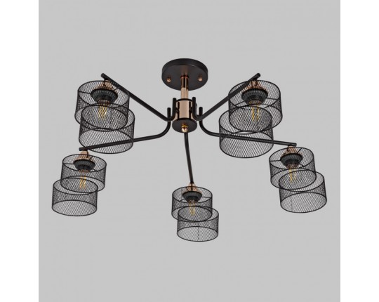 Люстра потолочная, 5*E27, черный+золото MD.4252-5-S-BK+FGD