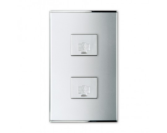 Розетка ТФ+CAT5. Parthenon Silver WRC 2525
