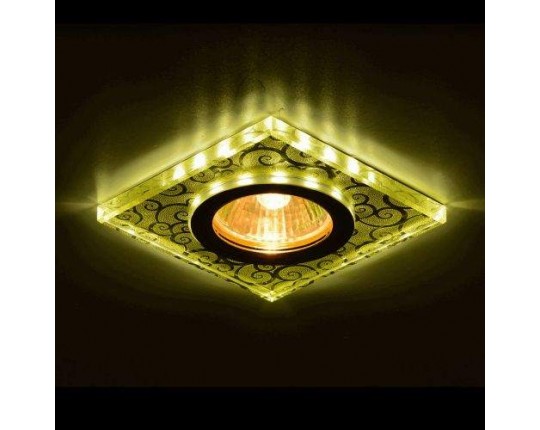 Светильник MR16+LED встраиваемый G/YELLOW MATT 35Вт+LED 3Вт 9118
