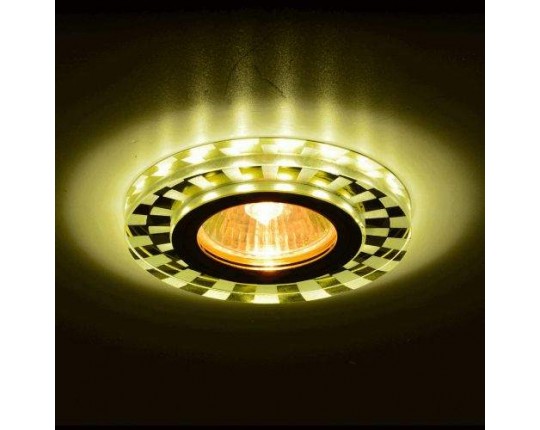 Светильник MR16+LED встраиваемый G/YEllOW MATT 35Вт+LED 3Вт 9089