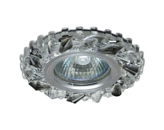 Светильник MR16+LED 3W 4000K встраиваемый ПОЛИКРИСТАЛЛ, AL/CLEAR+GREY 8964