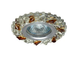 Светильник MR16+LED 3W 4000K встраиваемый ПОЛИКРИСТАЛЛ, AL/CLEAR+TEA 8966