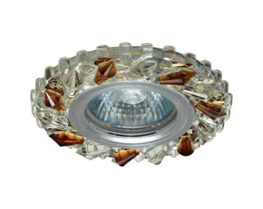 Светильник MR16+LED 3W 4000K встраиваемый ПОЛИКРИСТАЛЛ, AL/CLEAR+TEA 8966