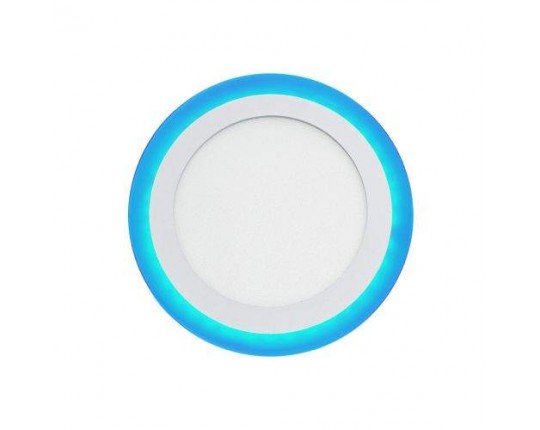 Светильник 'ПАНЕЛЬ' с подсветкой ?140мм 6W 4000K+2W BLUE 220V IP43 LPN.892.04