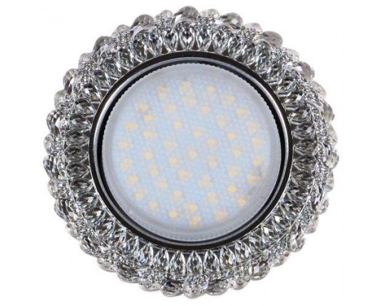 Светильник GX53+LED 4W 4000K, встраиваемый ПОЛИКРИСТАЛЛ CH/CLEAR IL.0028.1503