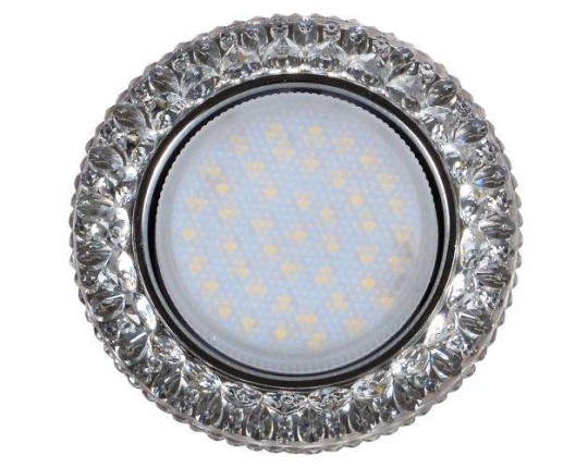 Светильник GX53+LED 4W 4000K, встраиваемый ПОЛИКРИСТАЛЛ CH/CLEAR 8946