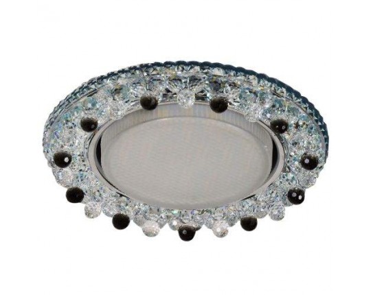 Светильник GX53+LED 4W 4000K, встраиваемый ПОЛИКРИСТАЛЛ CH/CLEAR+GRAY 8947