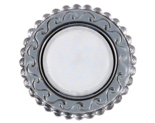 Светильник GX53+LED 4W 4000K, встраиваемый ПОЛИКРИСТАЛЛ CH/CLEAR+GRAY IL.0028.1722