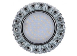 Светильник GX53+LED 4W 4000K, встраиваемый ПОЛИКРИСТАЛЛ CH/CLEAR+BK IL.0028.1318