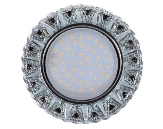 Светильник GX53+LED 4W 4000K, встраиваемый ПОЛИКРИСТАЛЛ CH/CLEAR+BK IL.0028.1318
