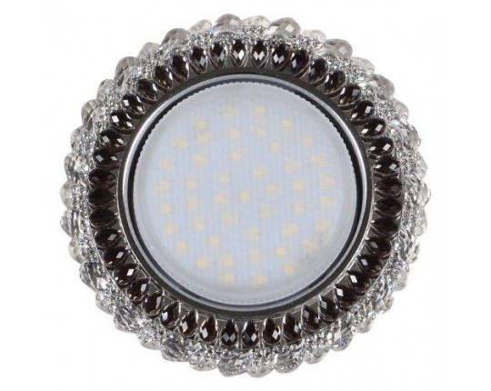 Светильник GX53+LED 4W 4000K, встраиваемый ПОЛИКРИСТАЛЛ CH/CLEAR+BK IL.0028.1518