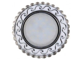 Светильник GX53+LED 4W 4000K, встраиваемый ПОЛИКРИСТАЛЛ CH/CLEAR+WH IL.0028.1715