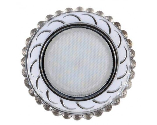 Светильник GX53+LED 4W 4000K, встраиваемый ПОЛИКРИСТАЛЛ CH/CLEAR+WH IL.0028.1815