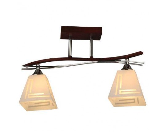 Люстра потолочная 2*60Вт Е27, MD.3139-2-S WENGE+CH