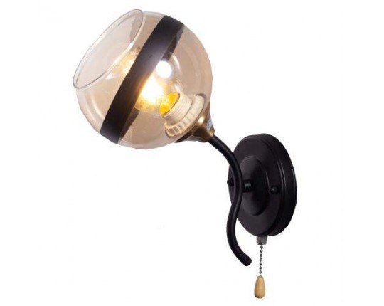 Бра 1*60Вт E27, MD.3595-1-W BK+FGD