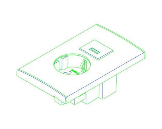 Розетка 220V 16A с зарядным устройством USB DC5V 2A. Parthenon White WRC 4707