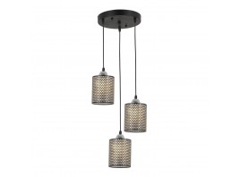 Люстра подвесная 3*60Вт E27 MD.6146-3-P BK+CH