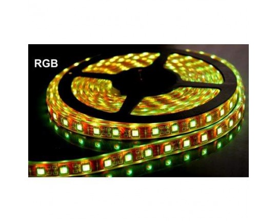 Лента светодиодная 12 VDC 7.2W RGB 5050/ 30, IP65. Белое основание
