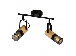 Спот настенно-потолочный E14 2*40W черный+светлое дерево SP.045-62-18