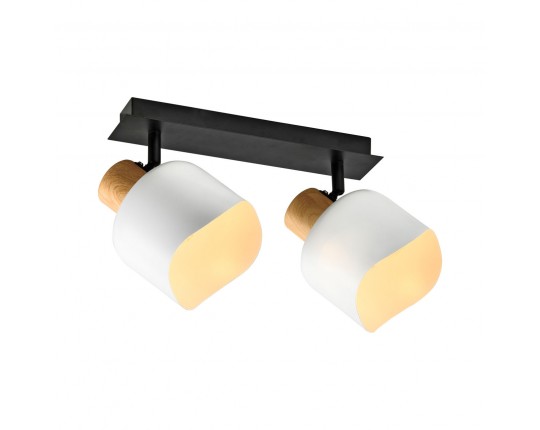 Спот настенный 2*Е27, черный+белый+дерево SP.050-52-87