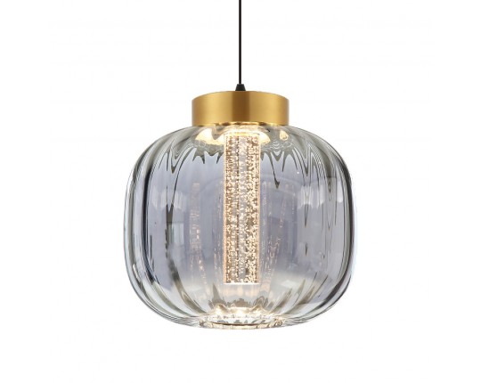 Люстра подвесная светодиодная 9W, 4000K, 210мм, плафон серый дым PLC-7077-210-P-GREY