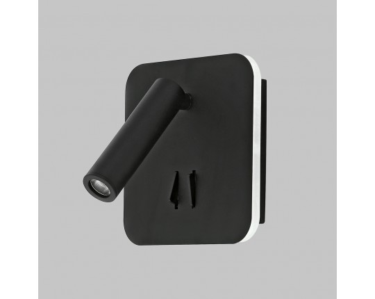 Светильник светодиодный квадратный с подсветкой 3W + 9W настенный 220V, 3000K, Черный IL.0005.2101 BK