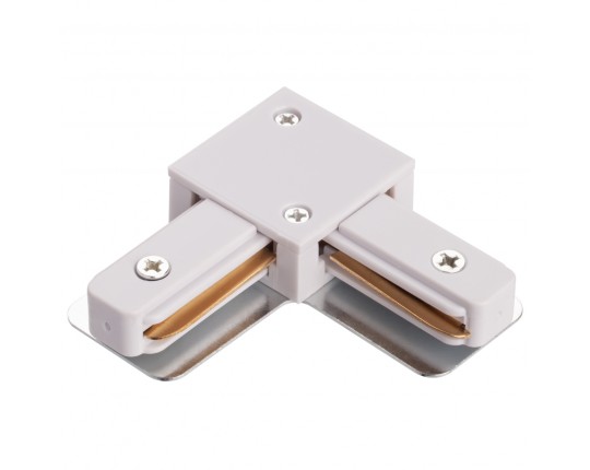 L - соединитель питания для накладного шинопровода трековой системы 1 фазный трек 220В, Белый IL.0010.0041