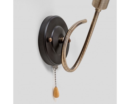 Бра 1*60Вт E14 MD.4045-1-W AB+BK