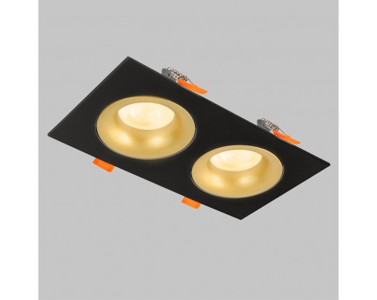 Светильник встраиваемый поворотный GU10 2*50W Черный/Матовое Золото IL.0029.0010-2-BMG