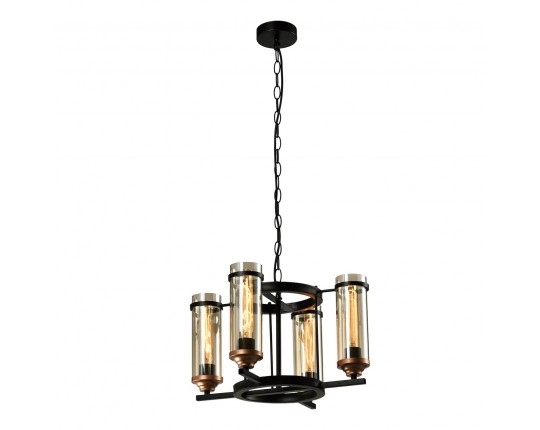 Люстра подвесная Е27 4*60W черный+бронза MD.20541-4-P-BK+AB