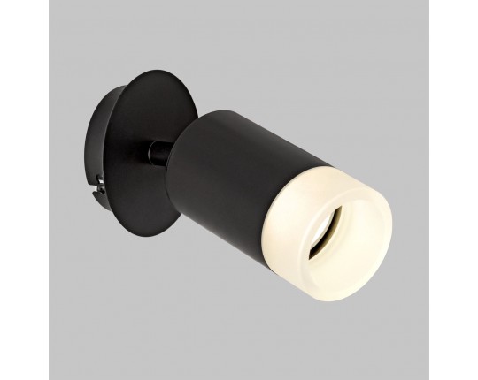 Светильник GU10 1*10W настенный спот Черный. Плафон акрил Белый матовый IL.0005.1501 BK