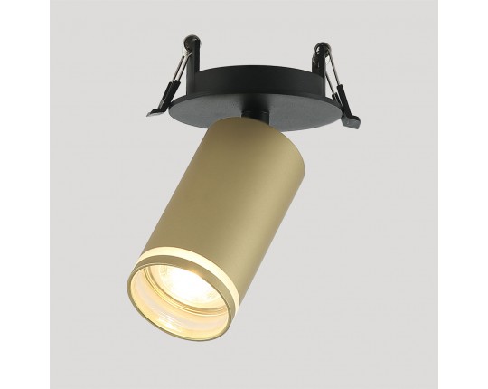 Светильник GU10 1*10W потолочный встраиваемый спот Черный и Матовое Золото IL.0005.2001-R-BMG
