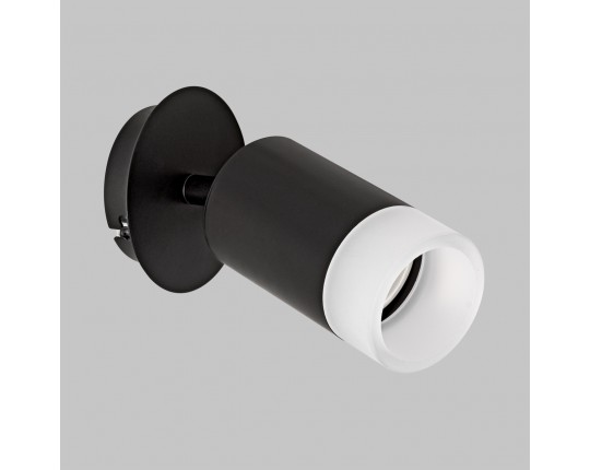 Светильник GU10 1*10W настенный спот Черный. Плафон акрил Белый матовый IL.0005.1501 BK