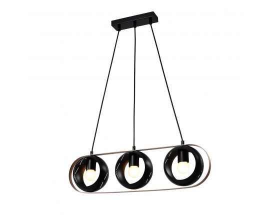 Люстра подвесная Е27 3*60W черный+медь MD.21744-3-P-BK+CP